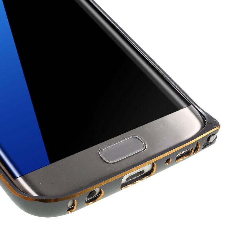 Бампер LOVE MEI Buckle Metal для Samsung Galaxy S7 edge (G935) - Gray: фото 5 з 7