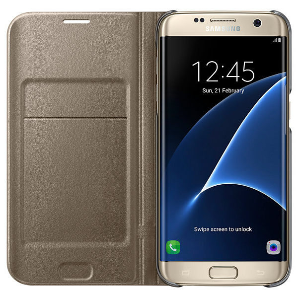 Чохол LED View Cover для Samsung Galaxy S7 edge (G935) EF-NG935PFEGRU - Gold: фото 3 з 8