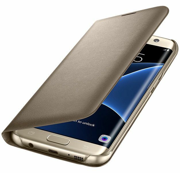 Чехол LED View Cover для Samsung Galaxy S7 edge (G935) EF-NG935PFEGRU - Gold: фото 2 из 8