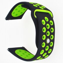 Ремешок Deexe Dot Color для часов с шириной крепления 20мм - Black / Green: фото 1 из 6