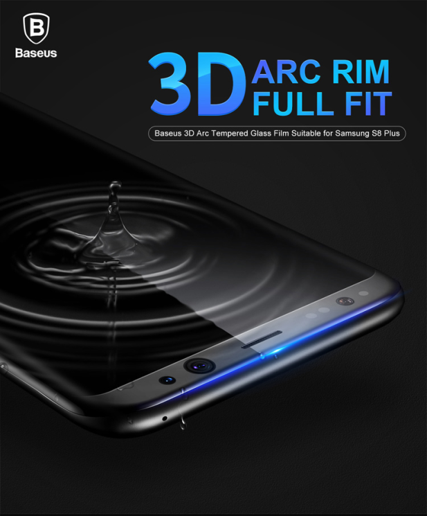 Защитное стекло BASEUS 3D Full Curved для Samsung Galaxy S8 Plus (G955) - Black: фото 9 из 17