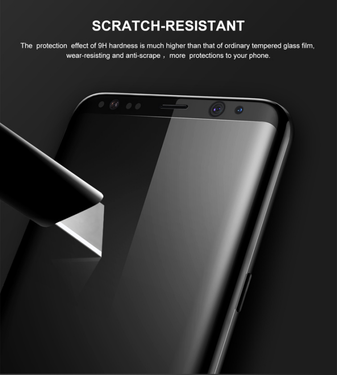 Защитное стекло BASEUS 3D Full Curved для Samsung Galaxy S8 Plus (G955) - Black: фото 13 из 17