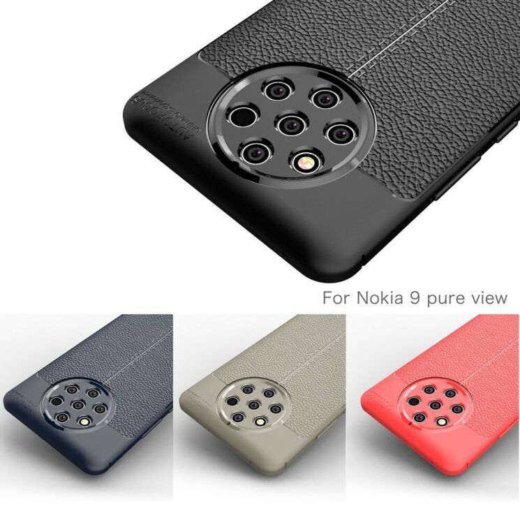 Защитный чехол Deexe Leather Cover для Nokia 9 PureView - Black: фото 7 из 11