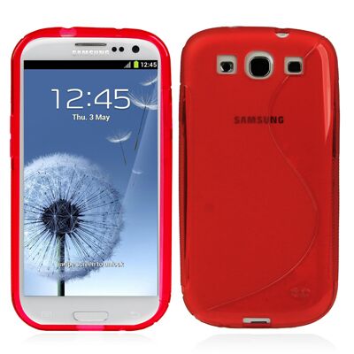 Силиконовая накладка Deexe S Line для Samsung Galaxy S3 (i9300) - Red: фото 1 из 6