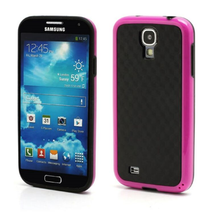 Силиконовая накладка Deexe Cube Pattern для Samsung Galaxy S4 (i9500) - Pink: фото 1 из 7