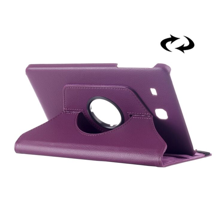 Вращающийся чехол Deexe Rotation для Samsung Galaxy Tab E 9.6 (T560/561) - Purple: фото 2 из 5