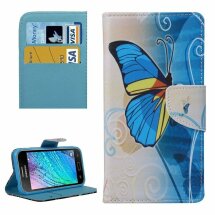 Deexe Cute Pattern! Чехол для Samsung Galaxy J2 (J200) - Blue Butterfly: фото 1 из 5