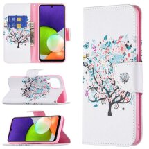 Чехол-книжка Deexe Color Wallet для Samsung Galaxy A22 (A225) / M22 (M225) - Flower Tree: фото 1 из 8