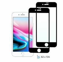 Комплект захисних стекол (2 в 1) 2E Basic Full Glue для Apple iPhone 7 / 8 - Black: фото 1 з 7