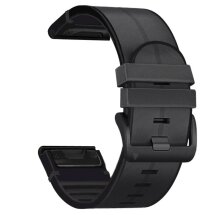 Кожаный ремешок Deexe Leather Strap для часов Garmin c креплением QuickFit 26mm - Black: фото 1 из 4