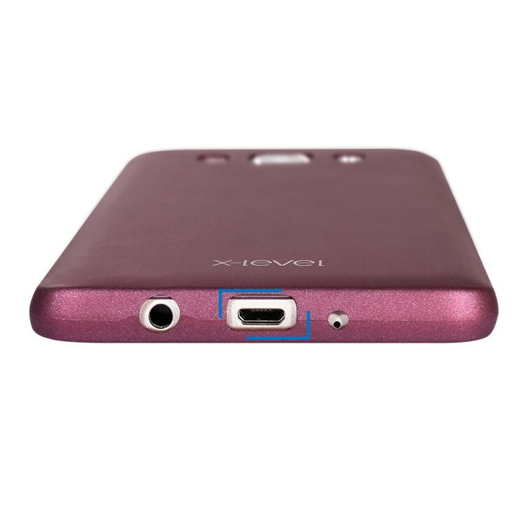 Силиконовый (TPU) чехол X-LEVEL Matte для Samsung Galaxy J7 2016 (J710) - Wine Red: фото 6 из 6