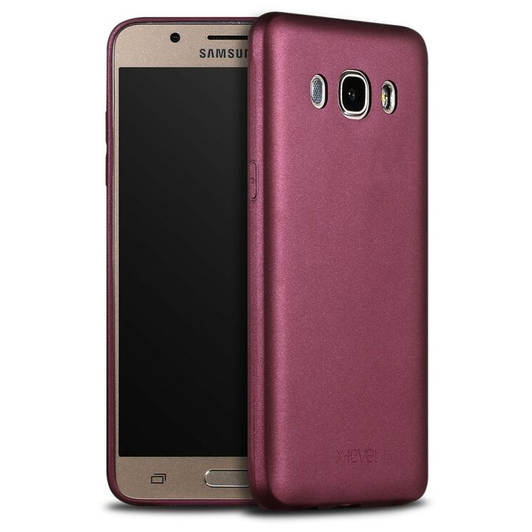 Силиконовый (TPU) чехол X-LEVEL Matte для Samsung Galaxy J7 2016 (J710) - Wine Red: фото 1 из 6