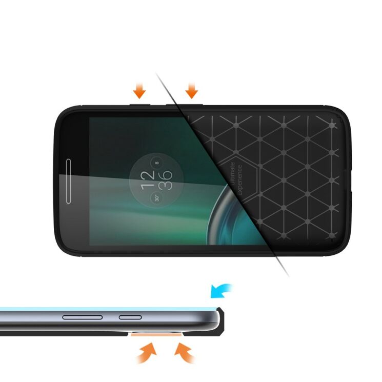 Захисний чохол UniCase Carbon для Motorola Moto G4 Play - Dark Blue: фото 8 з 9