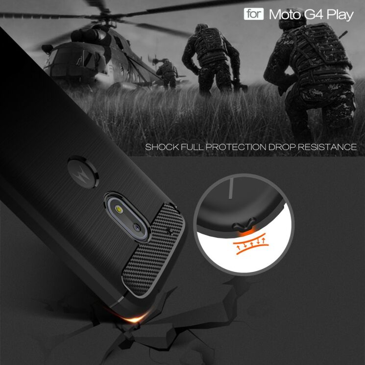 Захисний чохол UniCase Carbon для Motorola Moto G4 Play - Gray: фото 6 з 9
