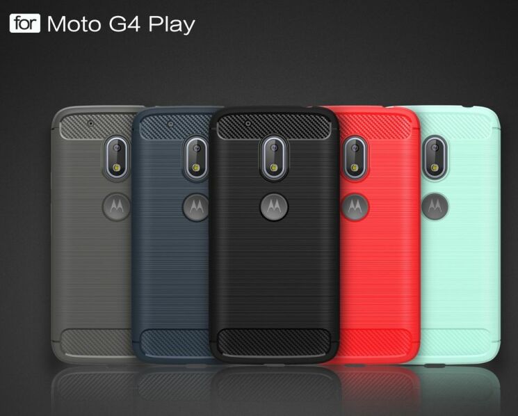 Защитный чехол UniCase Carbon для Motorola Moto G4 Play - Red: фото 2 из 9