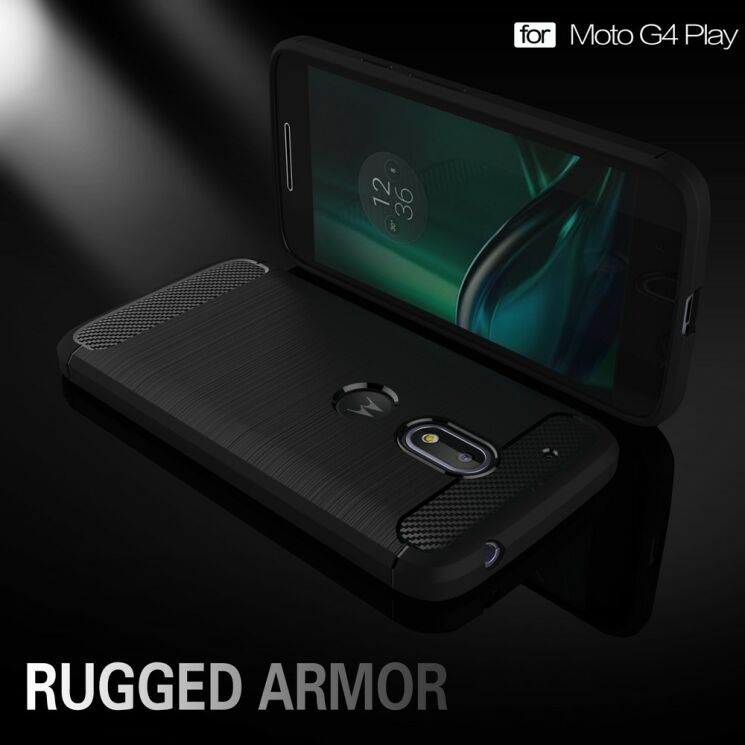 Защитный чехол UniCase Carbon для Motorola Moto G4 Play - Red: фото 3 из 9