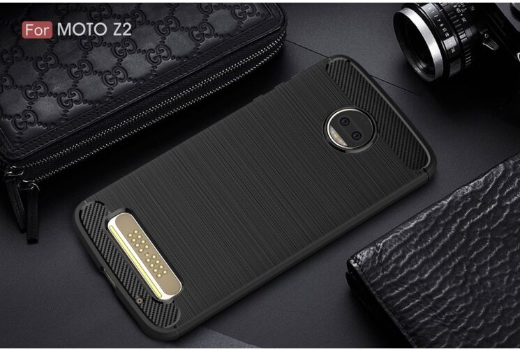 Захисний чохол UniCase Carbon для Motorola Moto Z2 - Black: фото 2 з 8