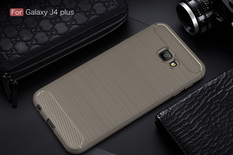 Захисний чохол UniCase Carbon для Samsung Galaxy J4+ (J415) - Grey: фото 2 з 8