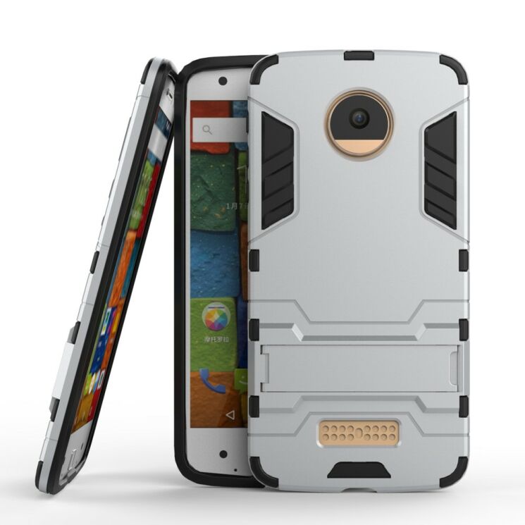 Защитный чехол UniCase Hybrid для Motorola Moto Z - Silver: фото 2 из 6