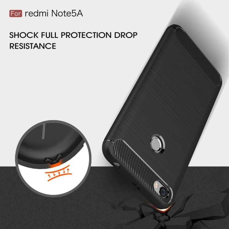Защитный чехол UniCase Carbon для Xiaomi Redmi Note 5A - Black: фото 8 из 11