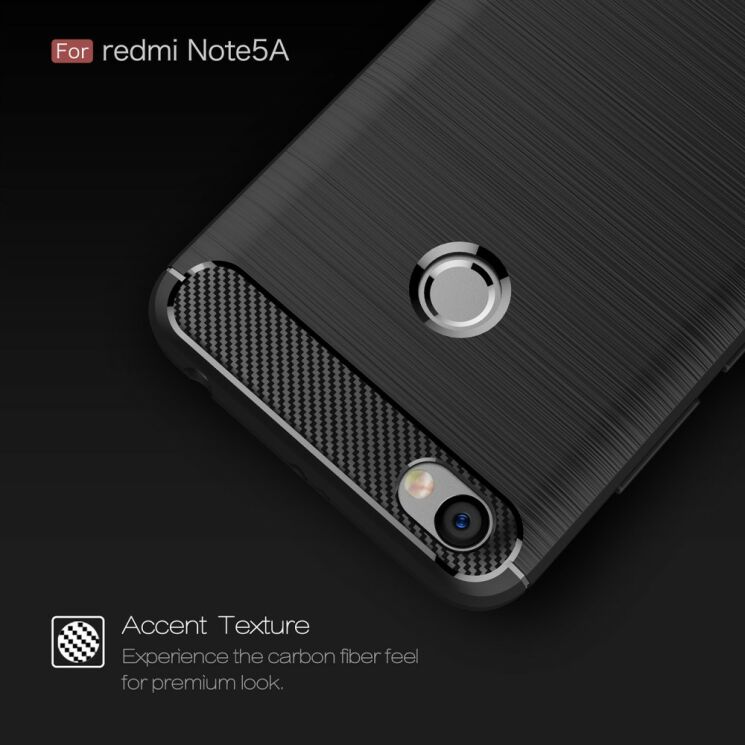 Захисний чохол UniCase Carbon для Xiaomi Redmi Note 5A - Black: фото 6 з 11