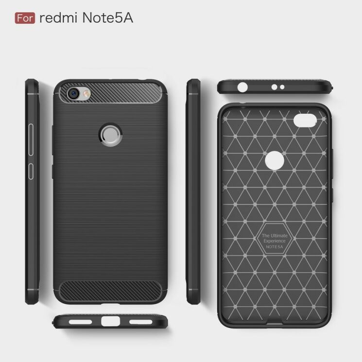 Захисний чохол UniCase Carbon для Xiaomi Redmi Note 5A - Black: фото 11 з 11