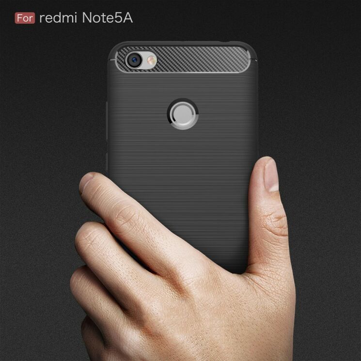 Захисний чохол UniCase Carbon для Xiaomi Redmi Note 5A - Black: фото 10 з 11