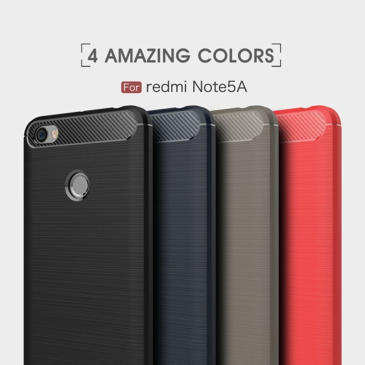 Защитный чехол UniCase Carbon для Xiaomi Redmi Note 5A - Black: фото 4 из 11