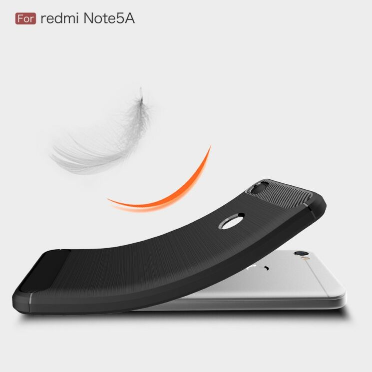 Захисний чохол UniCase Carbon для Xiaomi Redmi Note 5A - Black: фото 9 з 11