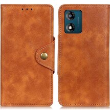 Чохол Deexe Wallet Stand для Motorola Moto E13 - Brown: фото 1 з 8