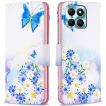 Чехол-книжка Deexe Color Wallet для Honor X6a - Butterfly and Flowers: фото 1 из 8