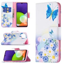 Чехол-книжка Deexe Color Wallet для Samsung Galaxy A22 (A225) / M22 (M225) - Butterfly and Flower: фото 1 из 8