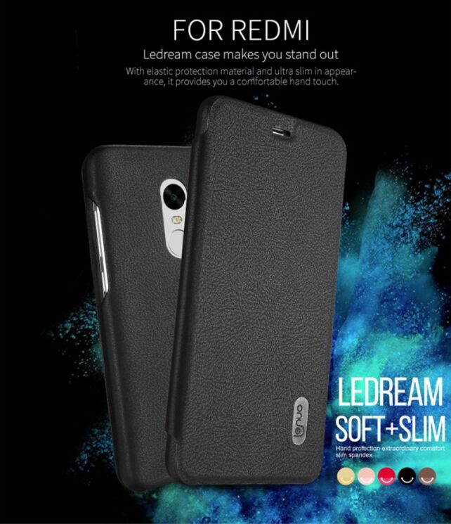 Чехол-книжка LENUO LeDream для Xiaomi Redmi Note 4 - Brown: фото 5 из 13