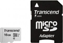 Картка пам`яті Transcend microSDHC 300S 16GB UHS-I U1 + адаптер: фото 1 з 1