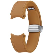 Оригінальний ремінець D-Buckle Hybrid Eco-Leather Band (M/L) для Samsung Galaxy Watch 4 / 4 Classic / 5 / 5 Pro / 6 / 6 Classic (ET-SHR94LDEGEU) - Camel: фото 1 з 4