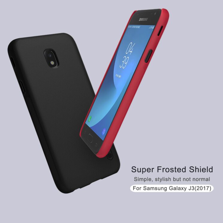 Пластиковый чехол NILLKIN Frosted Shield для Samsung Galaxy J3 2017 (J330) - Red: фото 7 из 15