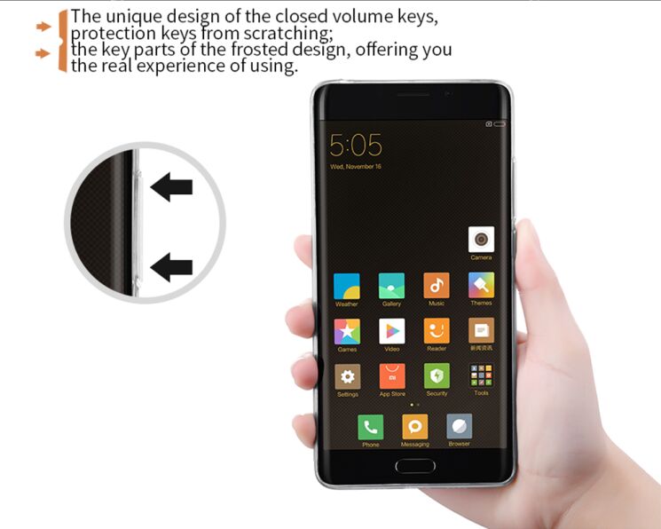 Силиконовый (TPU) чехол NILLKIN Nature для Xiaomi Mi Note 2 - Gray: фото 9 из 13
