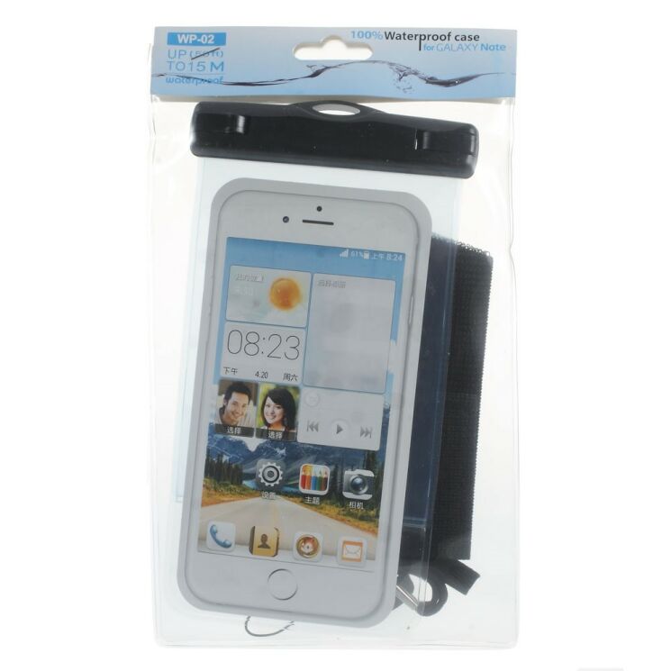 Влагозащитный чехол Deexe Waterproof L для смартфонов размером до 163х90мм - Blue: фото 6 из 6