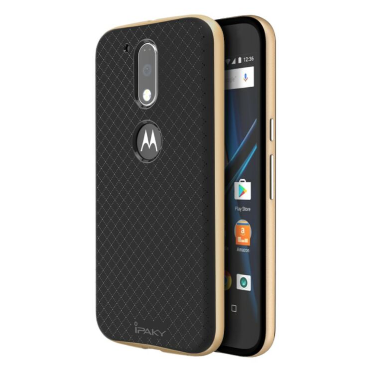Защитный чехол IPAKY Hybrid для Motorola Moto G4/G4 Plus - Gold: фото 1 из 6