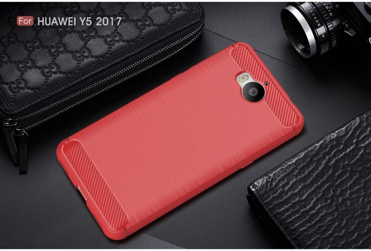 Захисний чохол UniCase Carbon для Huawei Y5 2017 - Red: фото 2 з 8