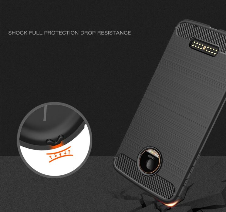 Захисний чохол UniCase Carbon для Motorola Moto Z - Black: фото 4 з 8