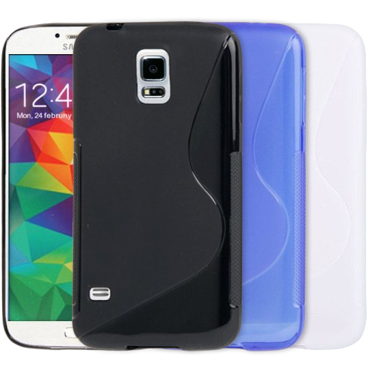 Силиконовая накладка Deexe S Line для Samsung Galaxy S5 (G900) - Blue: фото 3 из 3
