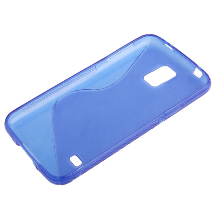 Силиконовая накладка Deexe S Line для Samsung S5 mini (G800) - Blue: фото 3 из 5
