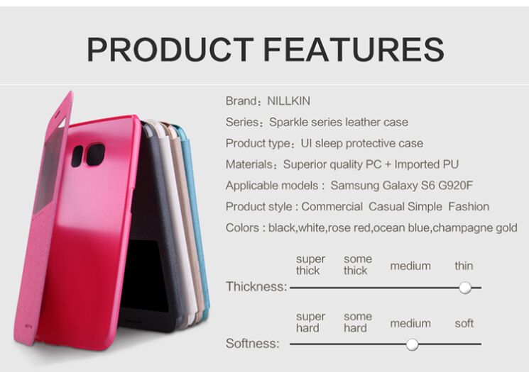 Чохол NILLKIN Sparkle Series для Samsung Galaxy S6 (G920) - Black: фото 10 з 18