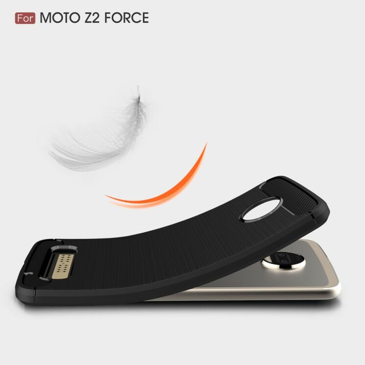 Захисний чохол UniCase Carbon для Motorola Moto Z2 Force - Dark Blue: фото 10 з 11