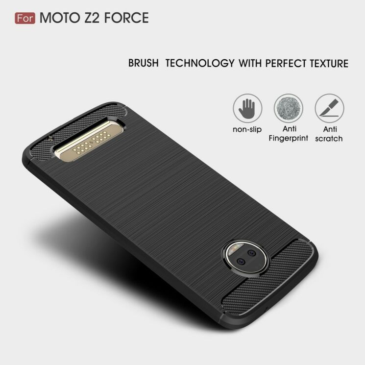 Захисний чохол UniCase Carbon для Motorola Moto Z2 Force - Dark Blue: фото 6 з 11