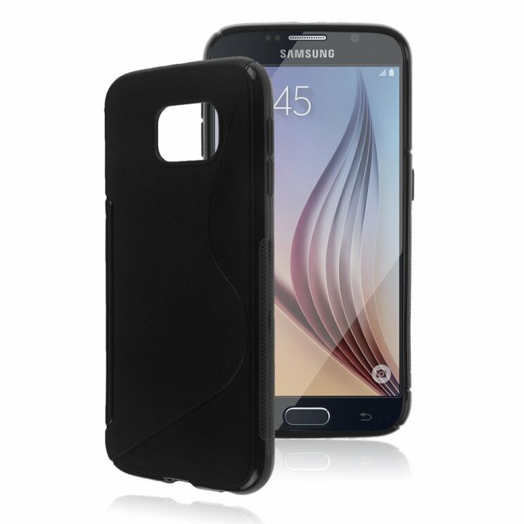 Силиконовая накладка Deexe S Line для Samsung Galaxy S6 (G920) - Black: фото 2 из 5