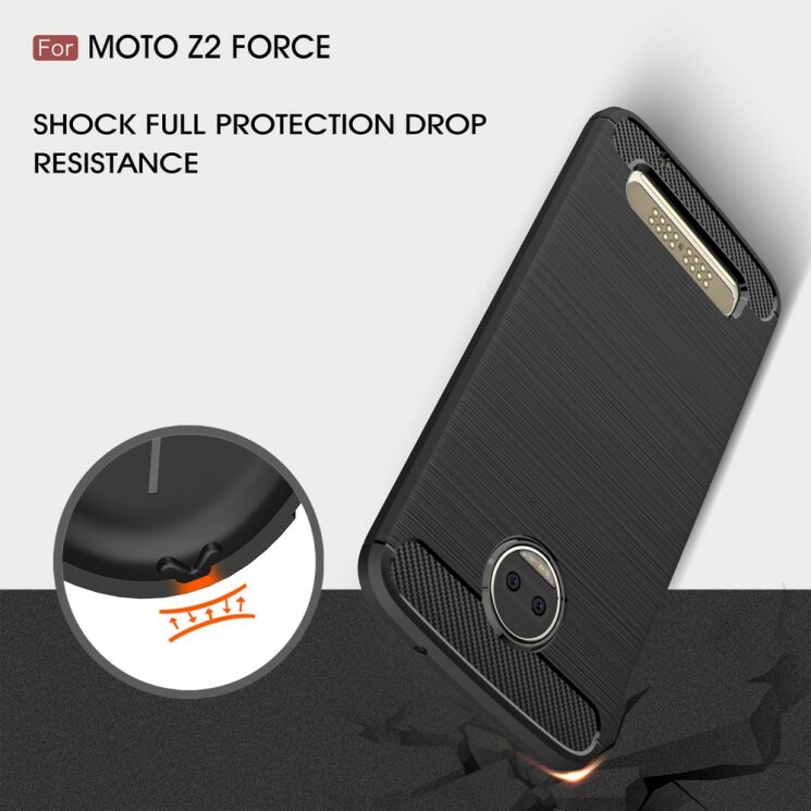 Захисний чохол UniCase Carbon для Motorola Moto Z2 Force - Dark Blue: фото 9 з 11