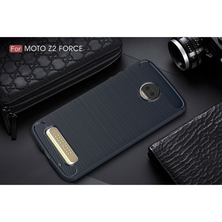 Защитный чехол UniCase Carbon для Motorola Moto Z2 Force - Dark Blue: фото 2 из 11