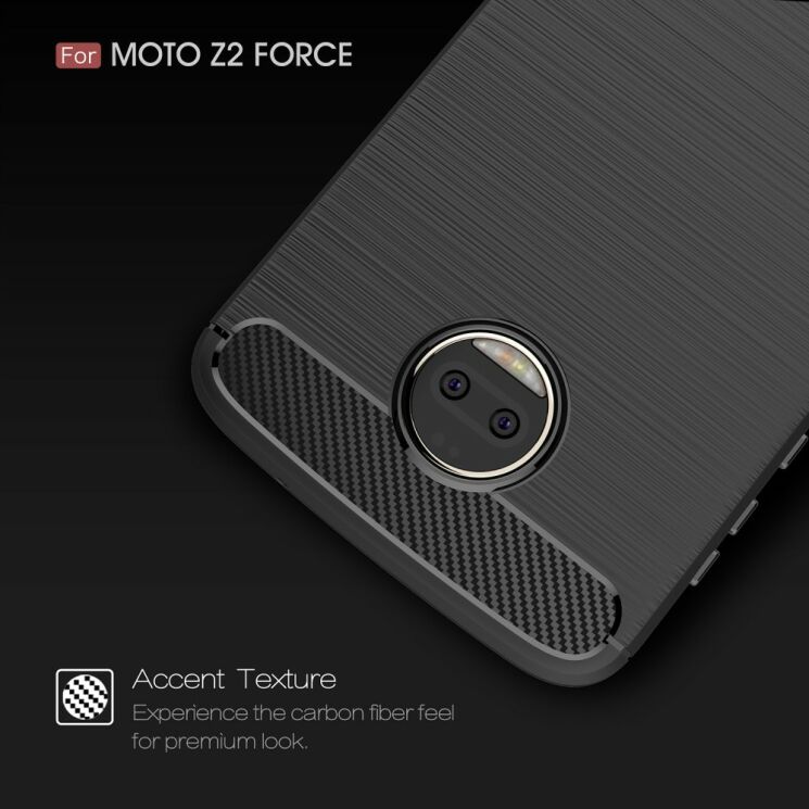 Захисний чохол UniCase Carbon для Motorola Moto Z2 Force - Dark Blue: фото 7 з 11